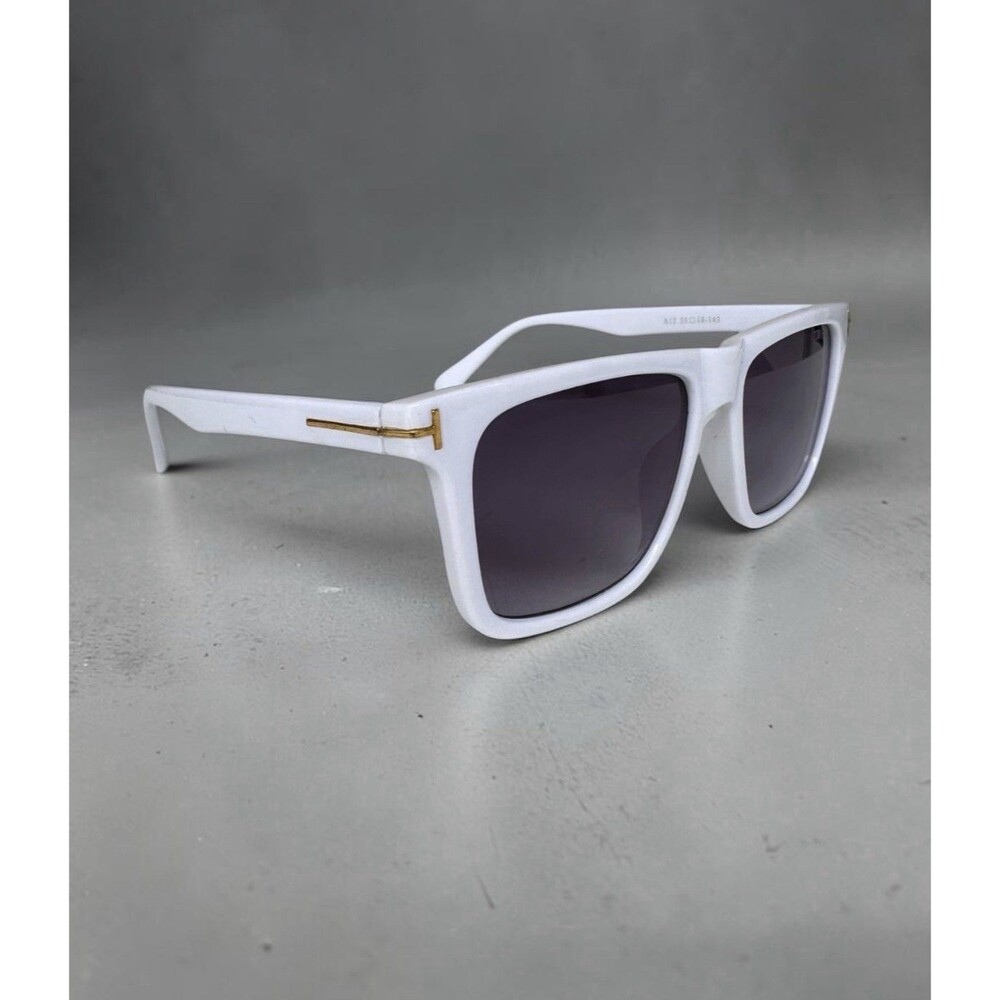 Tom Ford White Square Flat Top Sunglasses A12 55-18-143 | Made in Italy